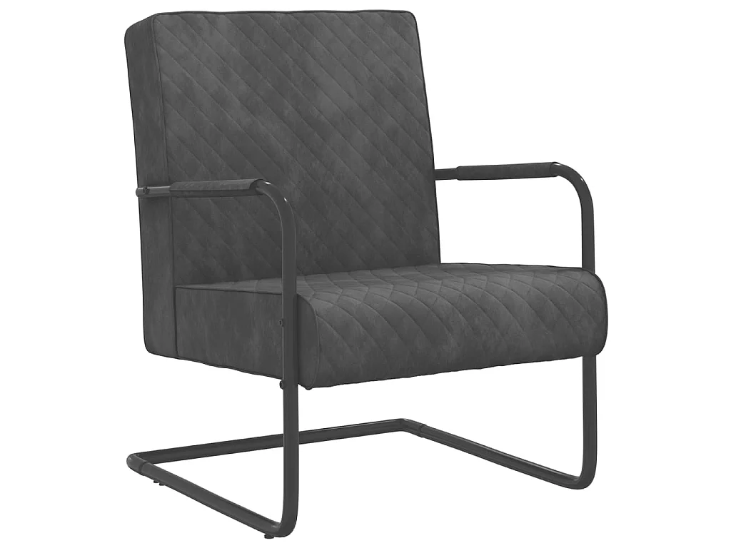 Chaise cantilever Gris foncé Velours SEF60160