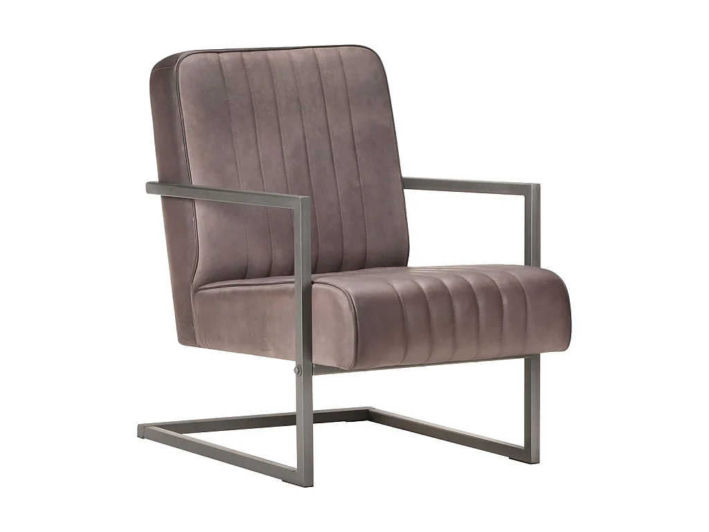 Chaise cantilever Marron Cuir véritable SEF83760