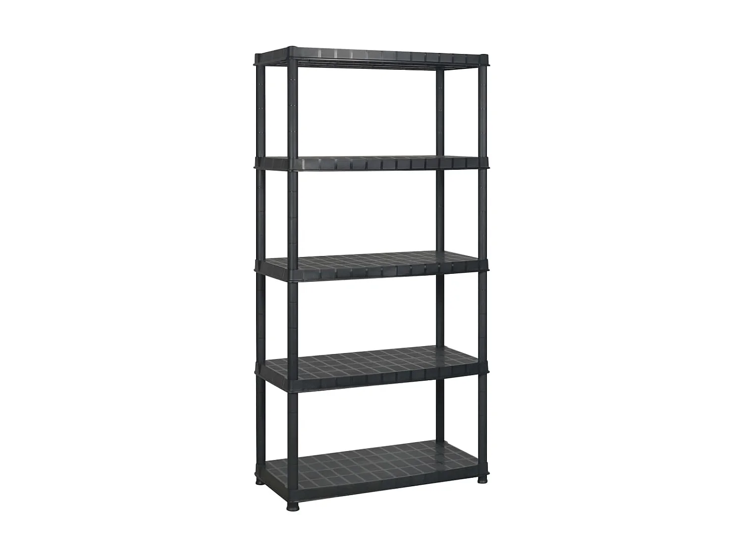 Etagère de rangement à 5 niveaux, Étagère Charge Noir 366x45,7x185 cm Plastique ASW73872 BonneVie Meuble