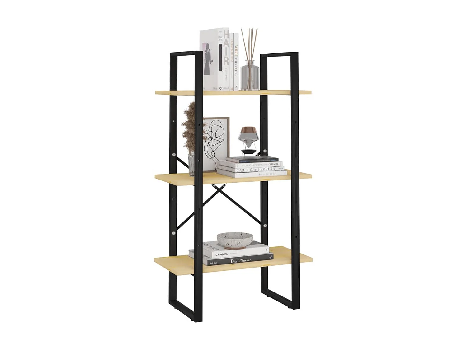 Étagère de rangement 60x30x105 cm Bois de pin massif OFR27115 BonneVie Meuble