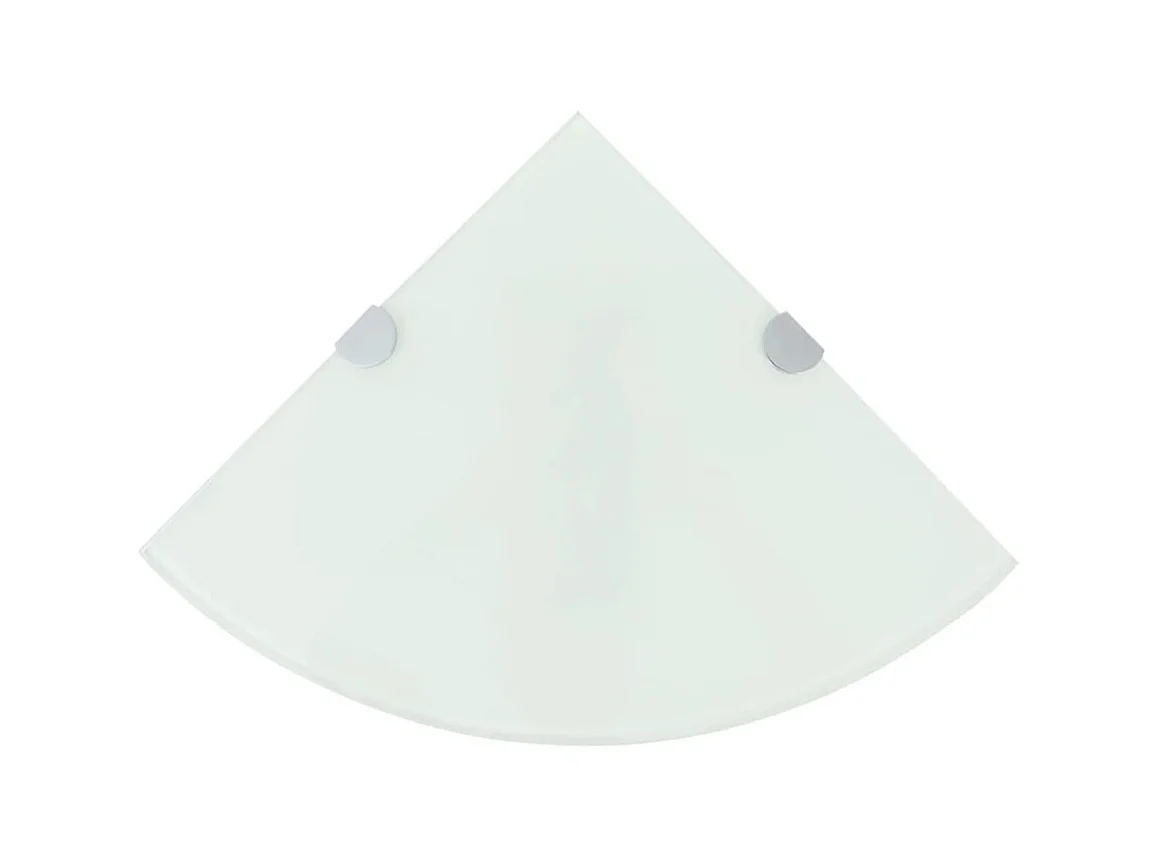Étagères d'angle 2 pcs et supports chromés Verre Blanc 25x25 cm OFR77256 BonneVie Meuble