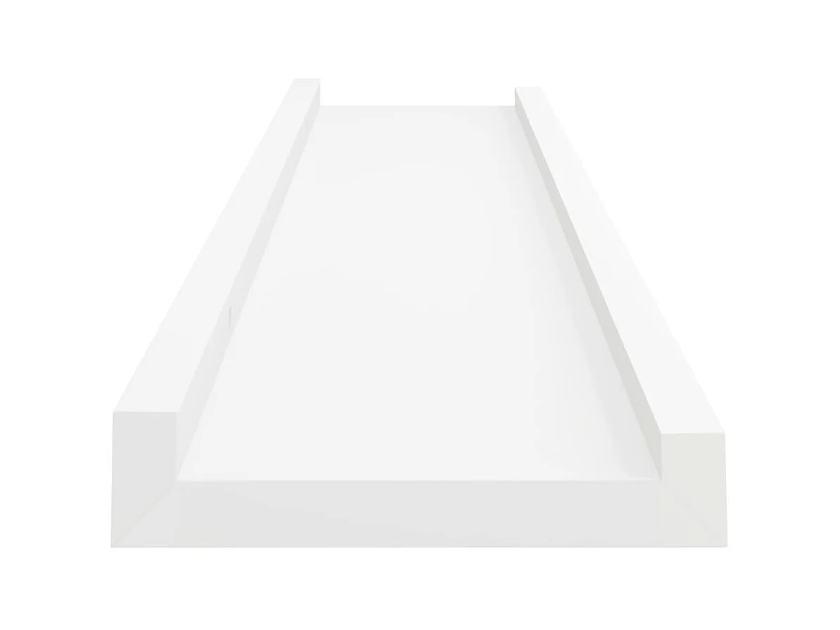 Repisa para marcos de fotos 2 uds MDF blanco 60x9x3 cm ES908296