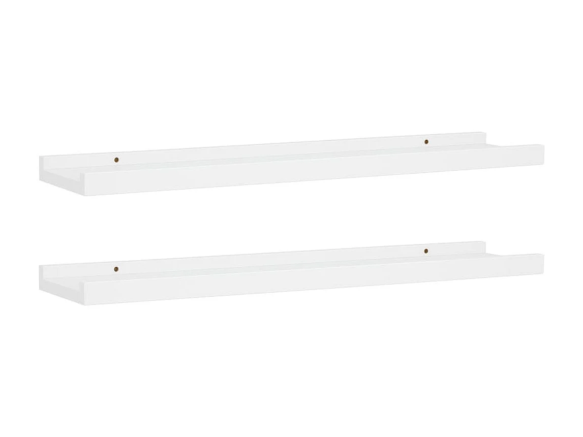Étagères à rebord pour cadre photo 2 pcs Blanc 60x9x3 cm MDF OFR70212 BonneVie Meuble