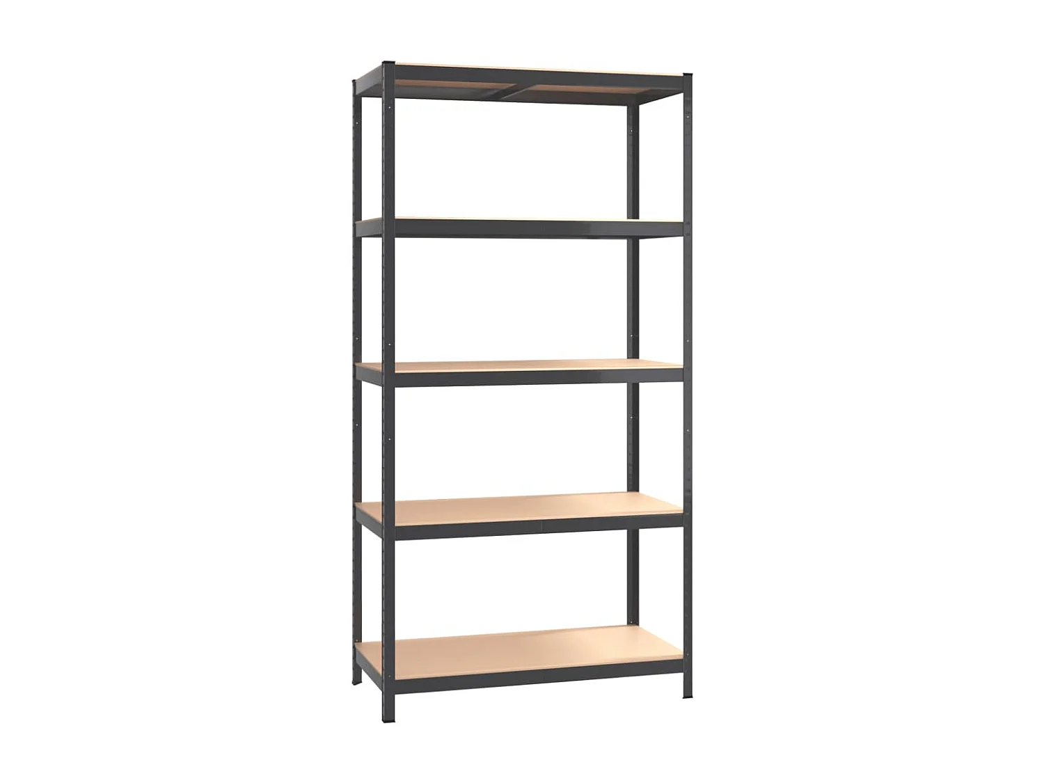 Opbergrek 5-laags staal en bewerkt hout antracietkleurig NL591068