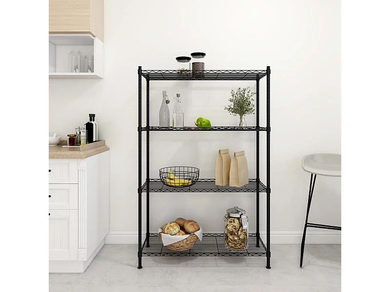 Étagère de rangement 4 niveaux 90x35x137 cm Noir 200 kg OFR31106 BonneVie Meuble