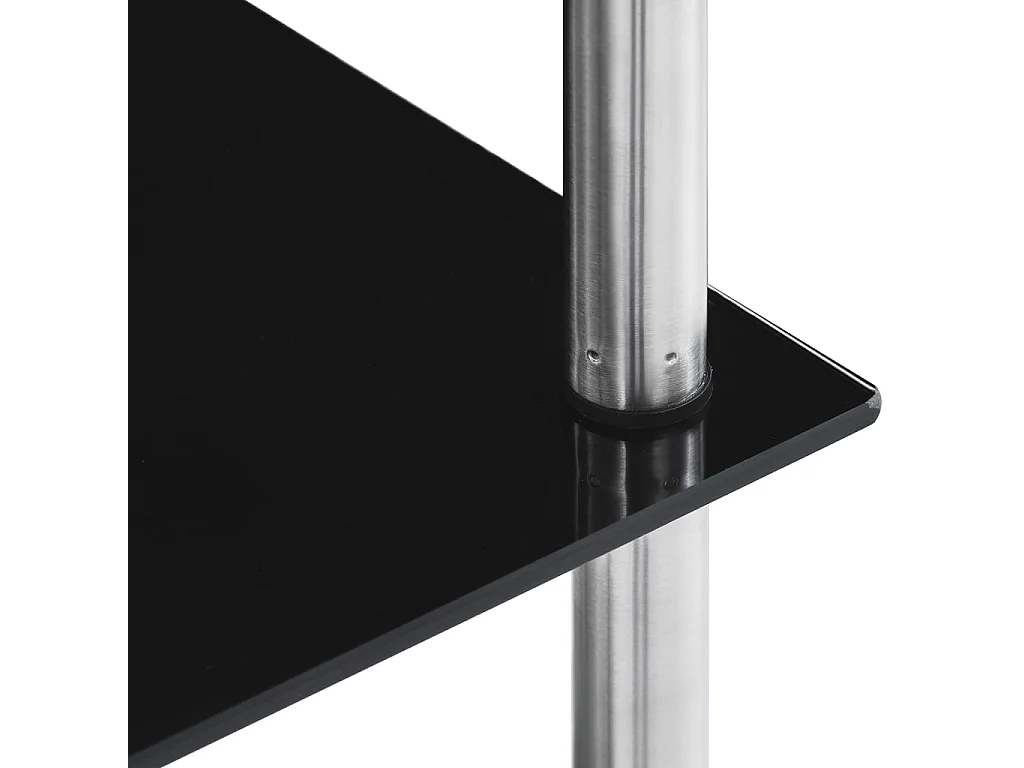 Étagère 6 niveaux Noir 40x40x160 cm Verre trempé OFR18311 BonneVie Meuble