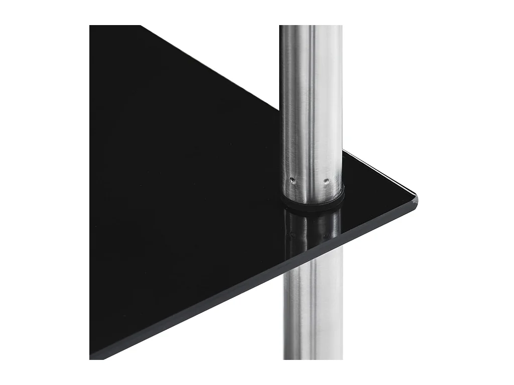 Estantería 6 niveles cristal templado negro 40x40x160 cm ES333245