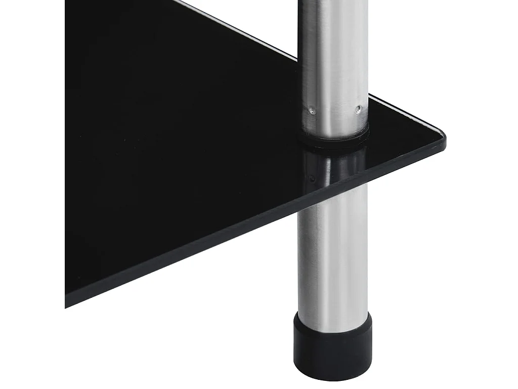 Estantería 6 niveles cristal templado negro 40x40x160 cm ES333245