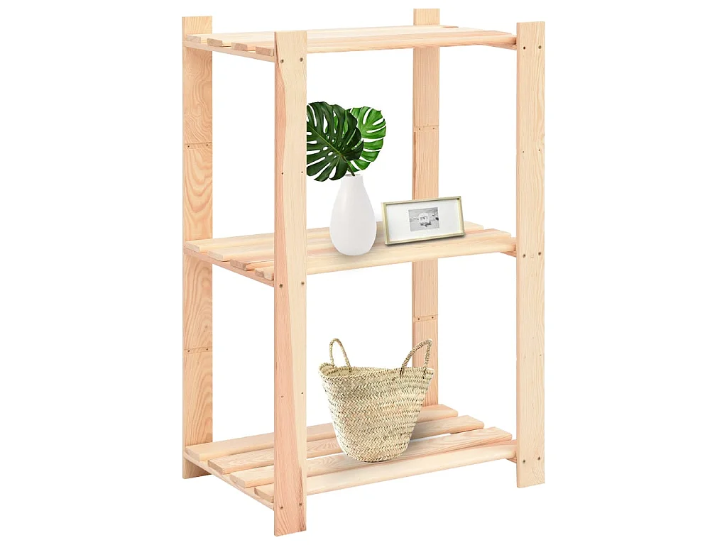 Étagères de rangement à 3 niveaux 5 pcs 60x38x90 cm Pin 150 kg OFR91119 BonneVie Meuble