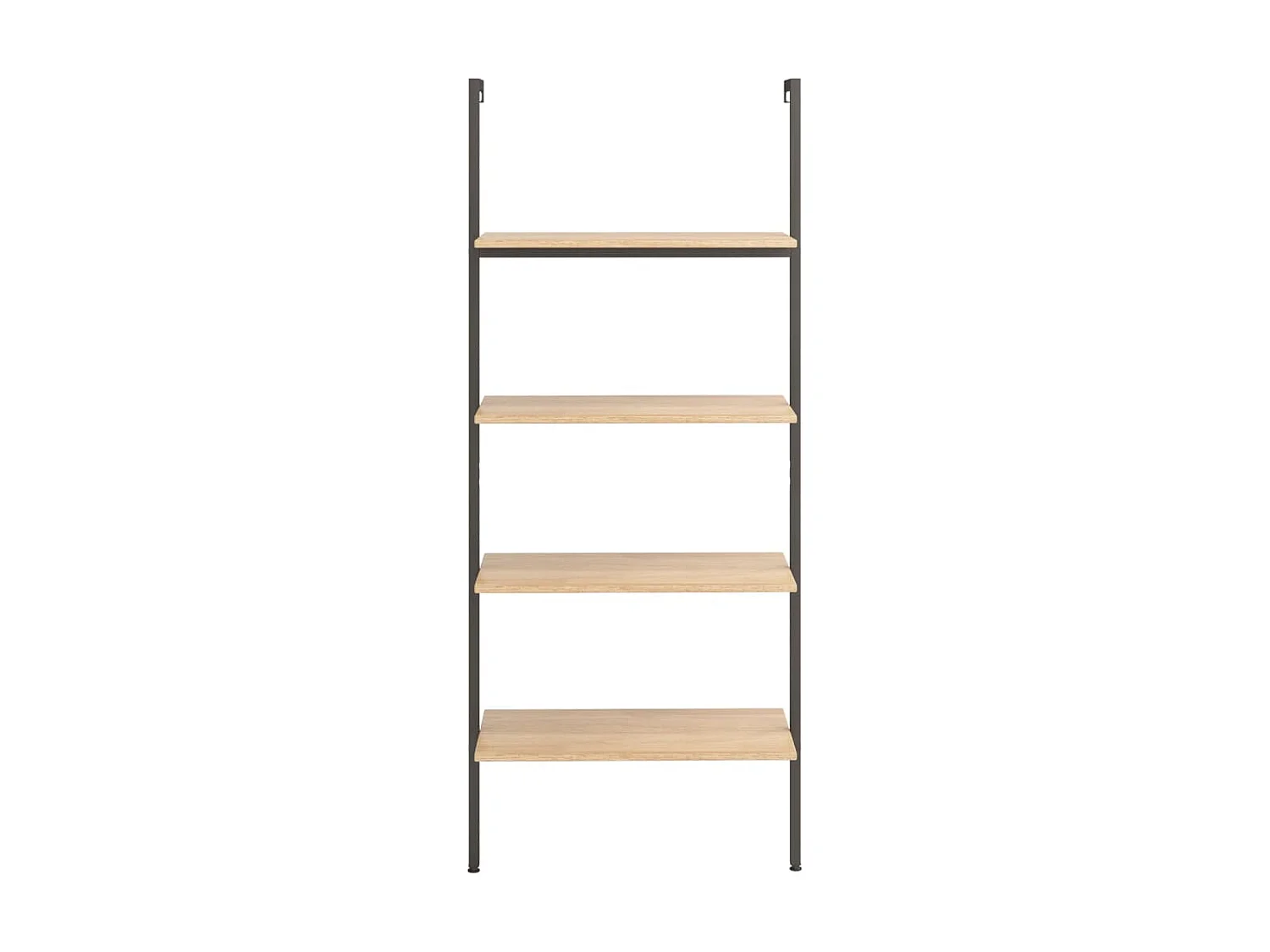 Étagère inclinée à 4 niveaux Marron clair et noir 64x35x152,5cm OFR96375 BonneVie Meuble