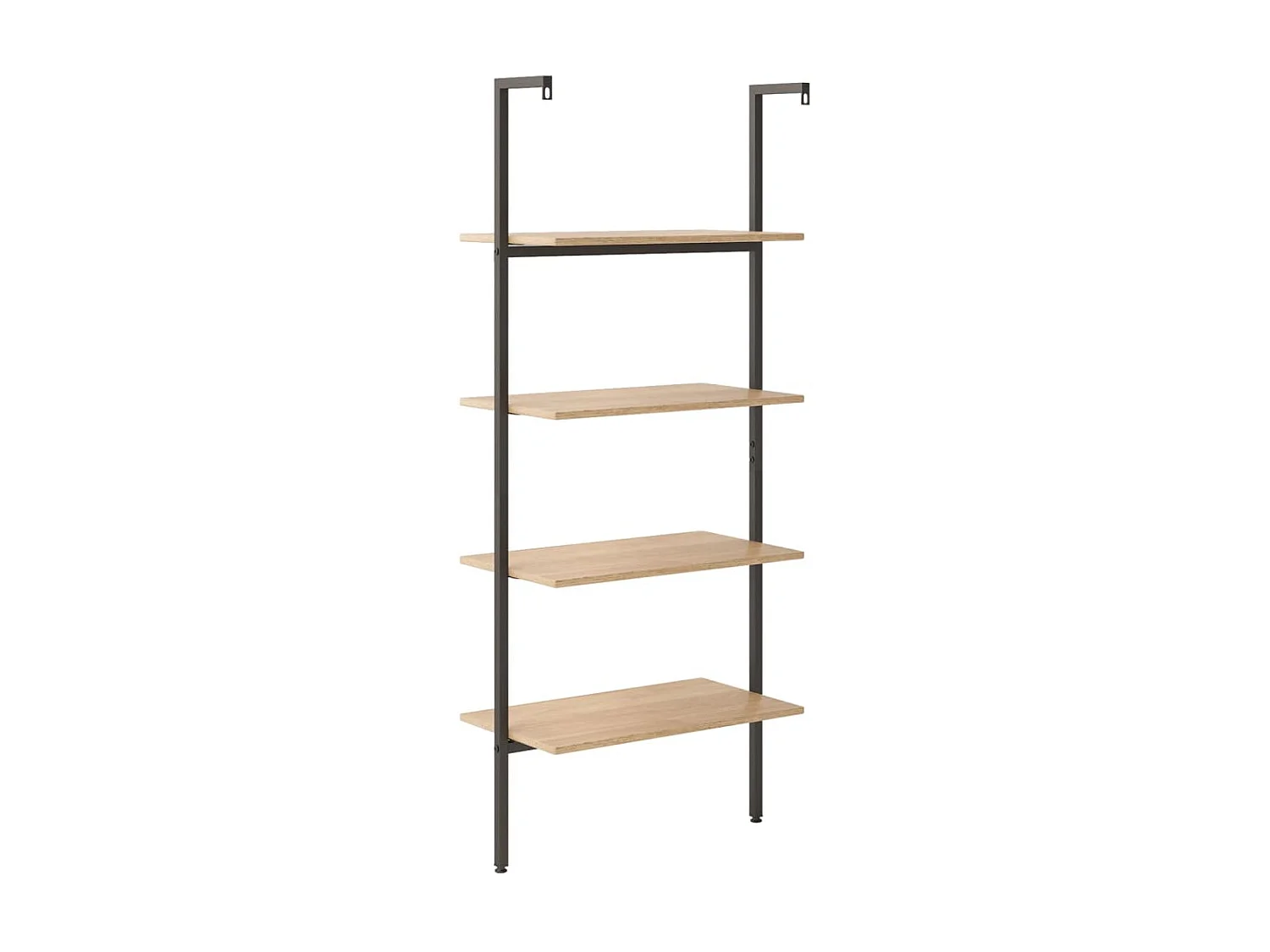 Étagère inclinée à 4 niveaux Marron clair et noir 64x35x152,5cm OFR96375 BonneVie Meuble