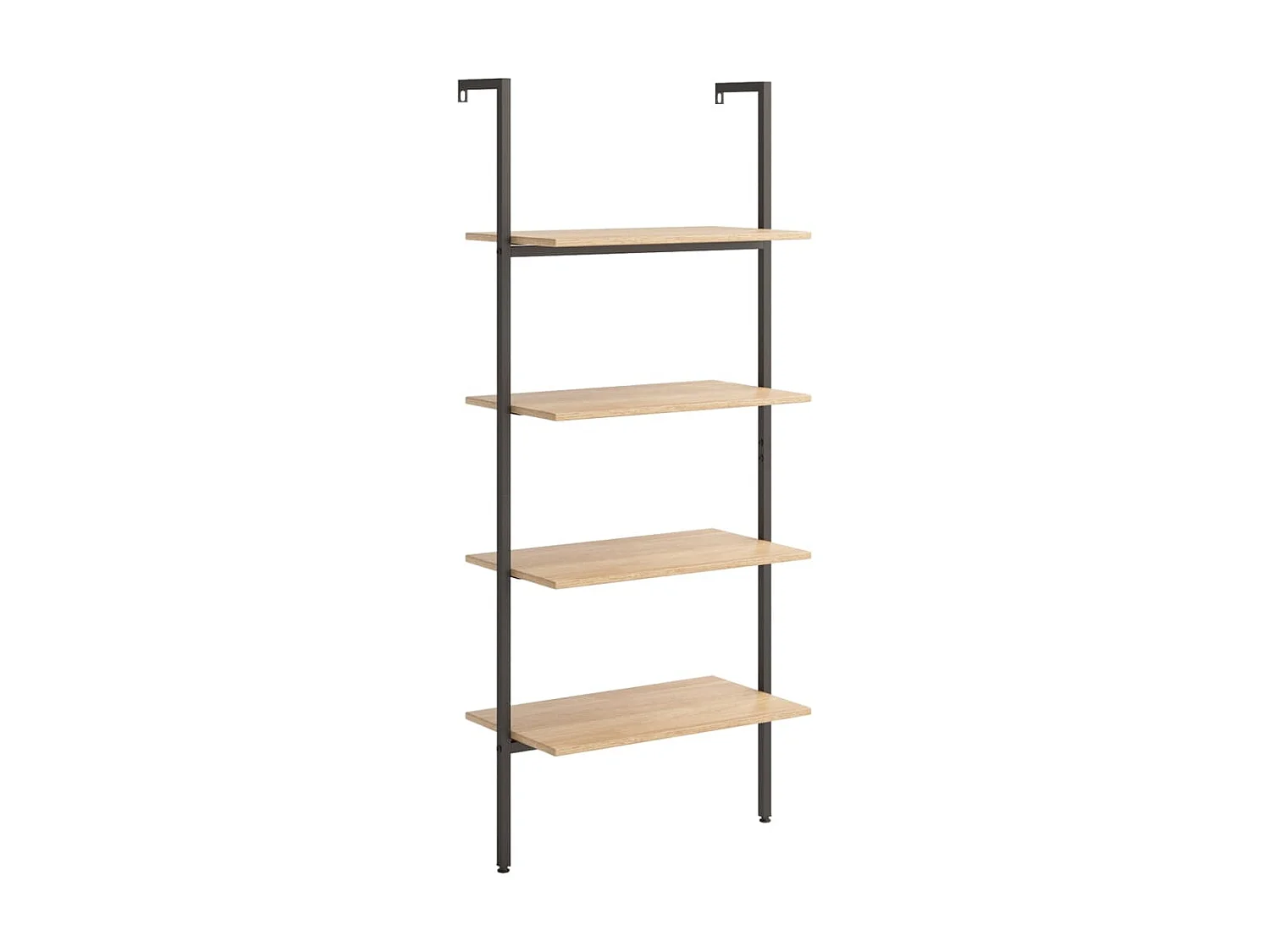 Étagère inclinée à 4 niveaux Marron clair et noir 64x35x152,5cm OFR96375 BonneVie Meuble