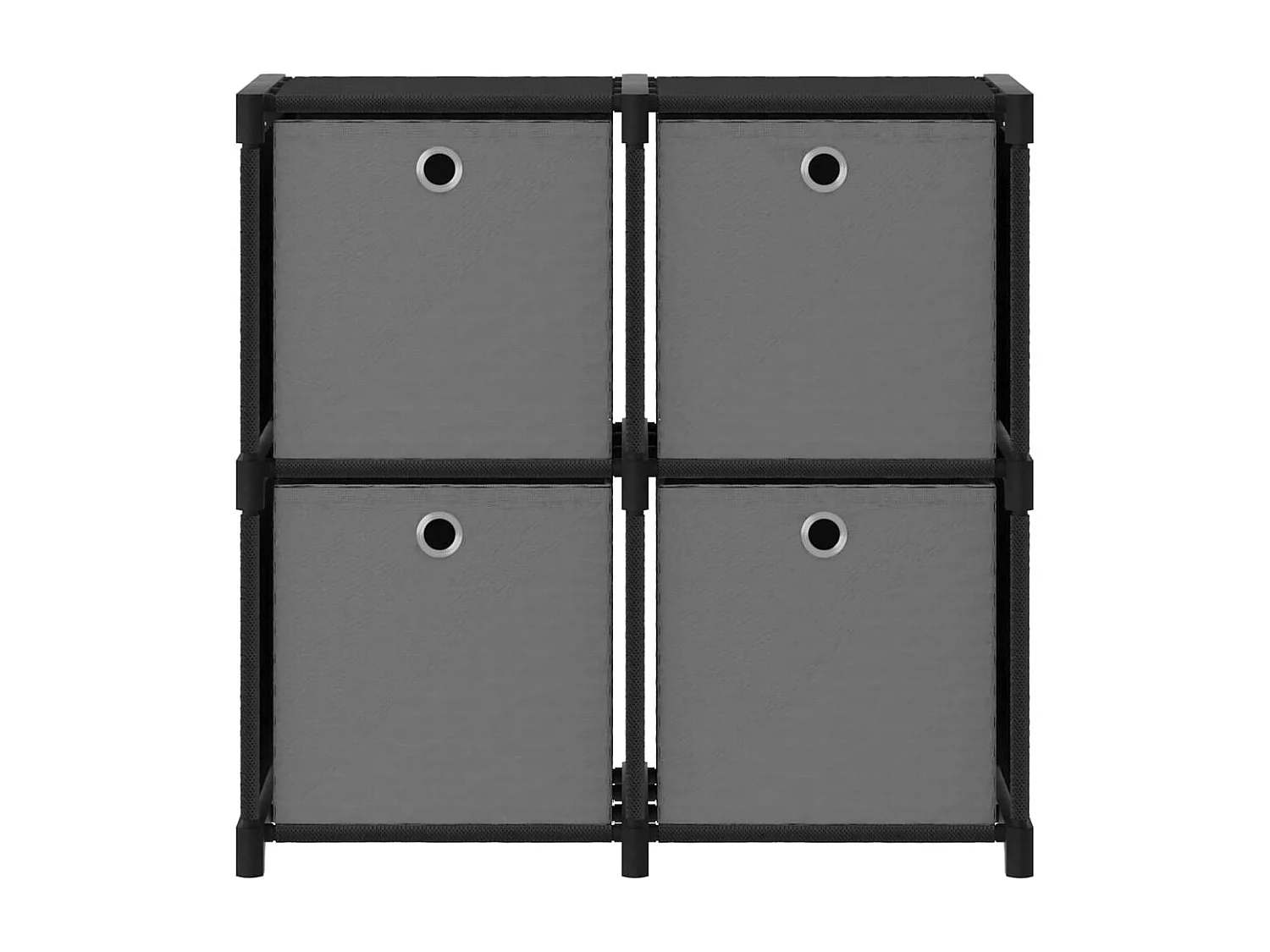 Étagère à 4 cubes avec boîtes Noir 69x30x72,5 cm Tissu OFR54379 BonneVie Meuble