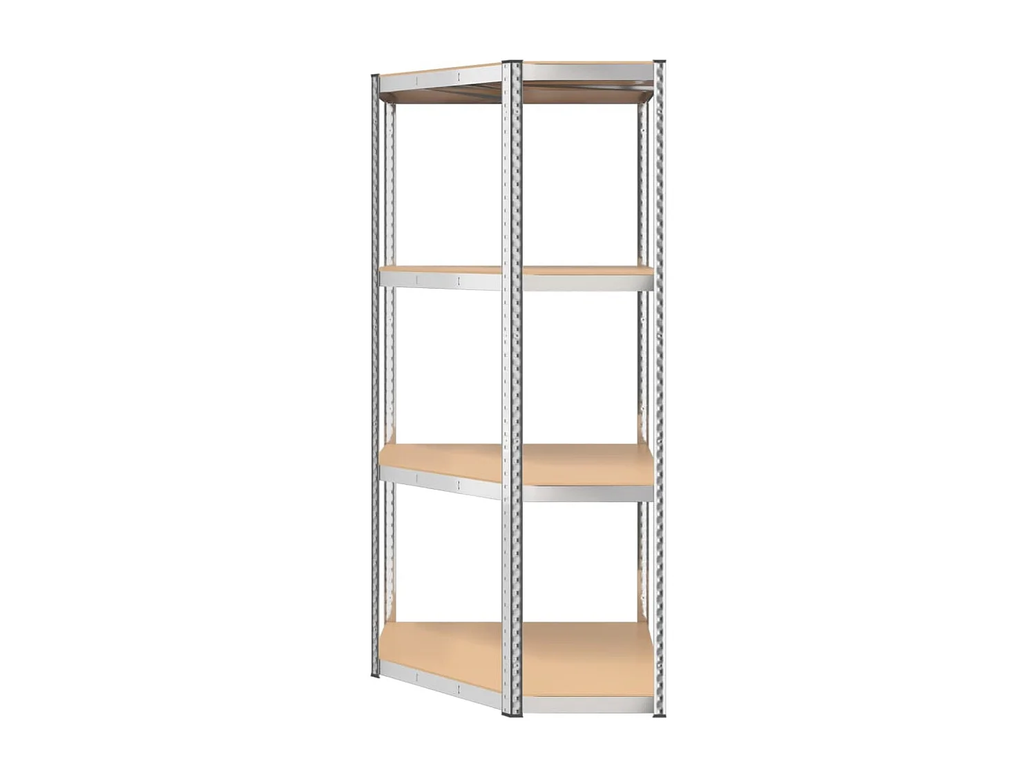 Étagère d'angle à 4 niveaux Argenté Acier et bois d'ingénierie OFR22294 BonneVie Meuble