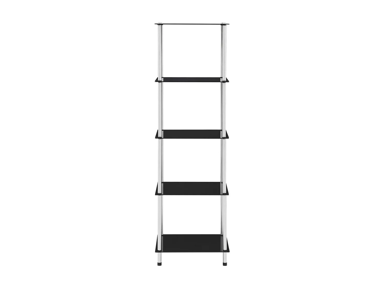 Étagère 5 niveaux Noir 40x40x130 cm Verre trempé OFR59568 BonneVie Meuble