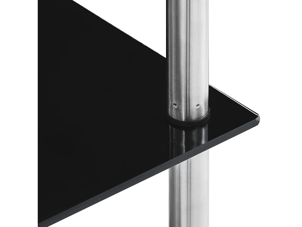 Étagère 5 niveaux Noir 40x40x130 cm Verre trempé OFR59568 BonneVie Meuble