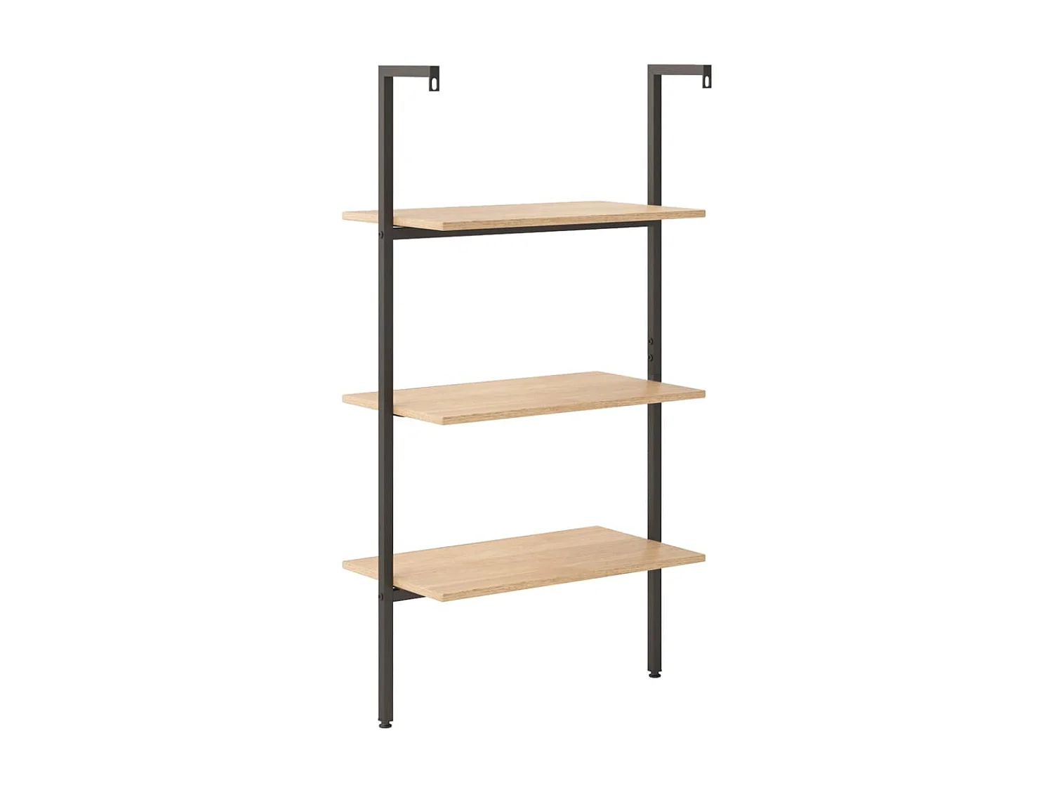 Étagère inclinée 3 niveaux Marron clair et noir 64x35x120,5 cm OFR91132 BonneVie Meuble