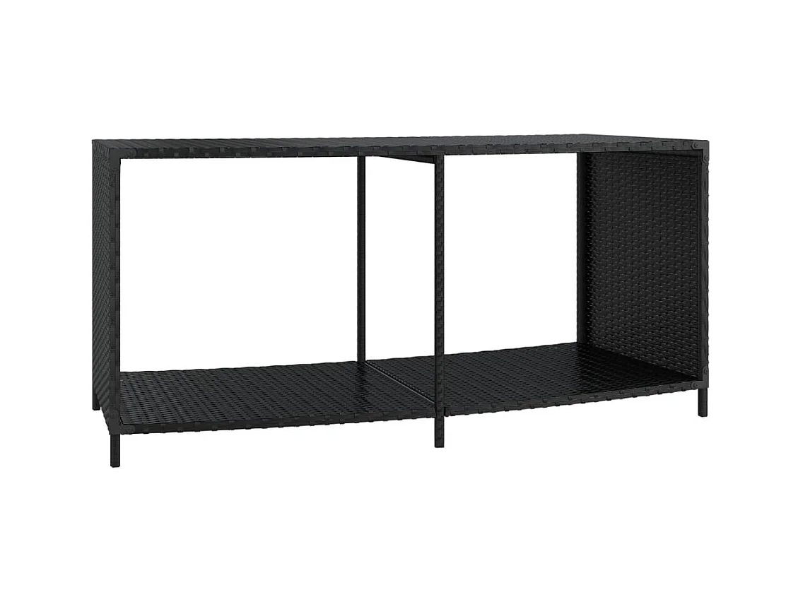 Opbergschappen 2 st poly rattan zwart NL979186