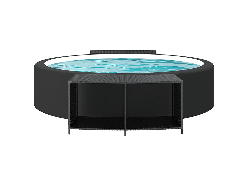 Étagères de rangement 2 pcs noir résine tressée OFR34673 BonneVie Meuble