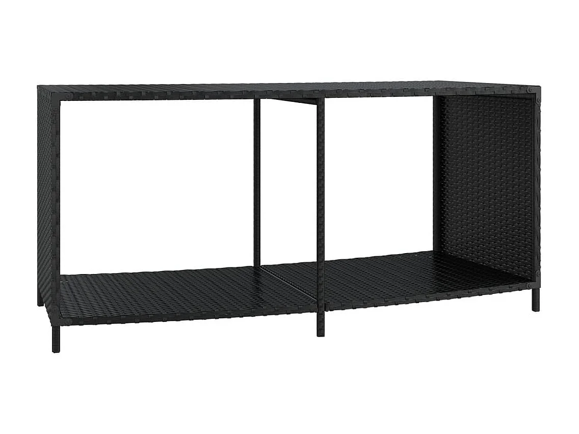 Étagères de rangement 2 pcs noir résine tressée OFR34673 BonneVie Meuble