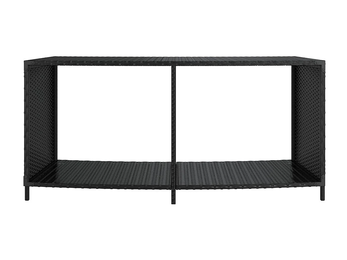 Étagères de rangement 2 pcs noir résine tressée OFR34673 BonneVie Meuble