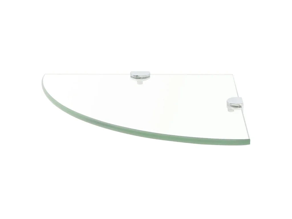 Estante de esquina con soportes cromados vidrio claro 35x35 cm ES740673