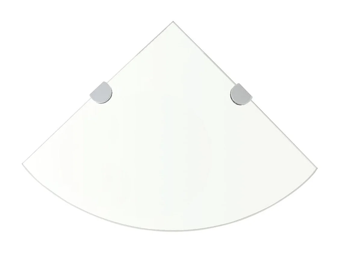 Estante de esquina con soportes cromados vidrio claro 35x35 cm ES740673