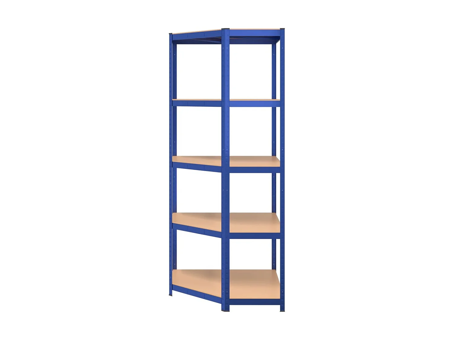 Étagère d'angle à 5 niveaux Bleu Acier et bois d'ingénierie OFR12732 BonneVie Meuble