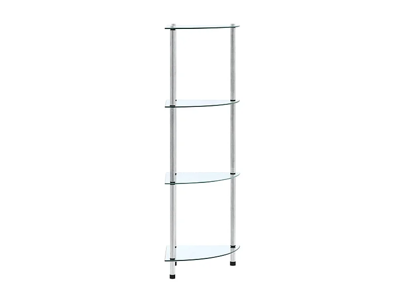 Étagère 4 niveaux Transparent 30x30x100 cm Verre trempé OFR17738 BonneVie Meuble