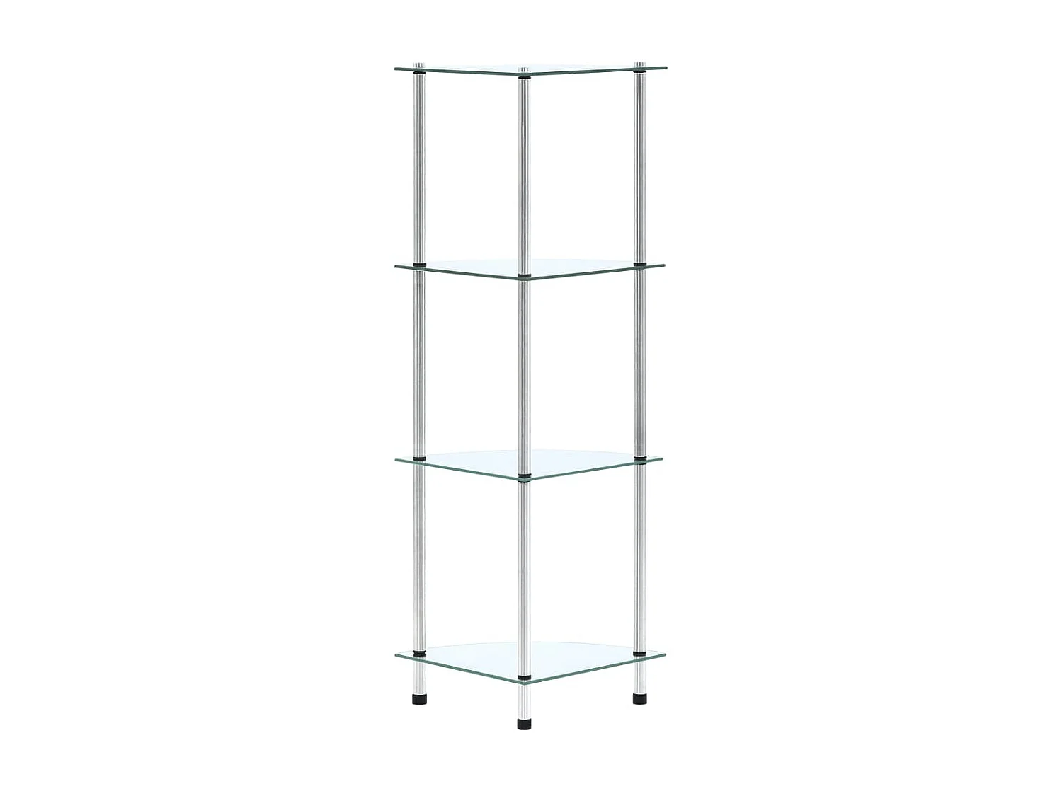 Estantería 4 niveles cristal templado transparente 30x30x100 cm ES239053