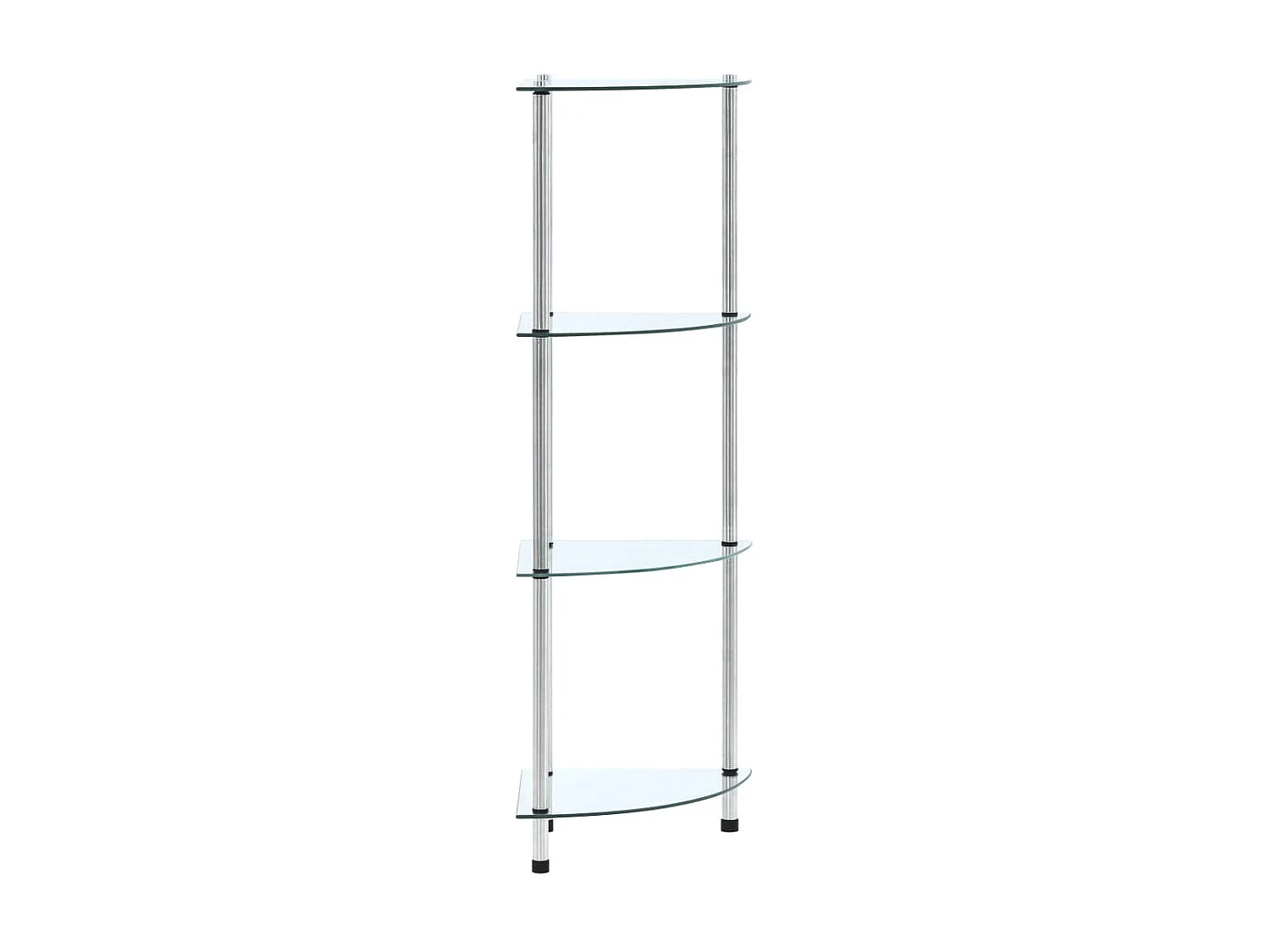 Étagère 4 niveaux Transparent 30x30x100 cm Verre trempé OFR17738 BonneVie Meuble