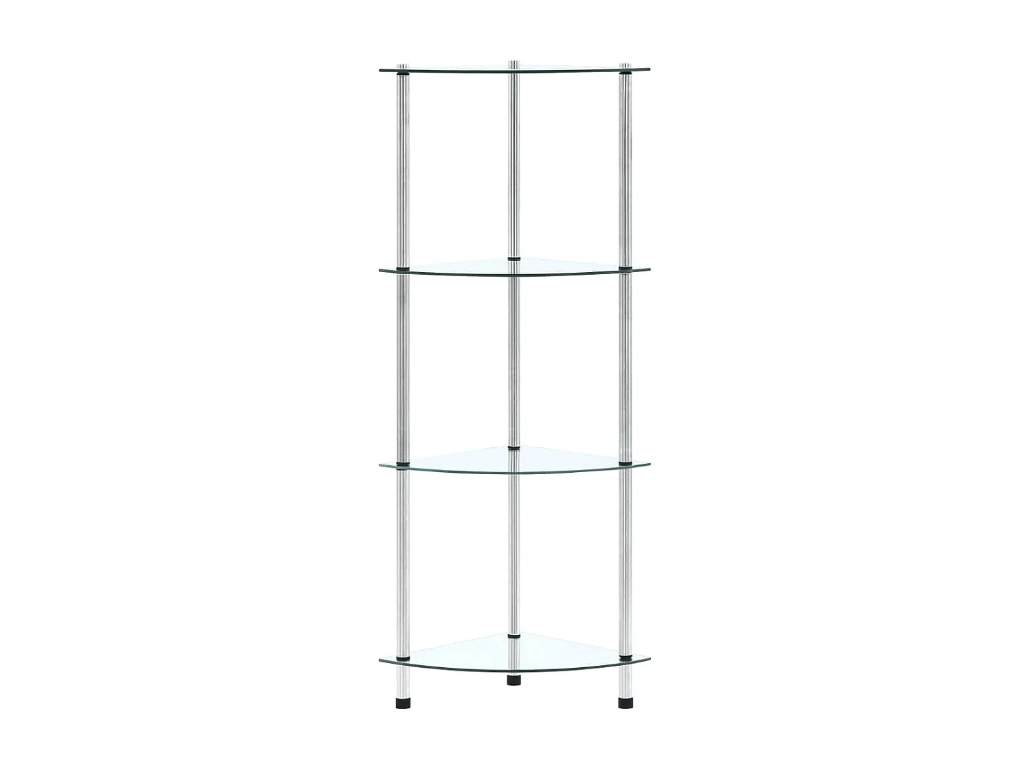 Étagère 4 niveaux Transparent 30x30x100 cm Verre trempé OFR17738 BonneVie Meuble