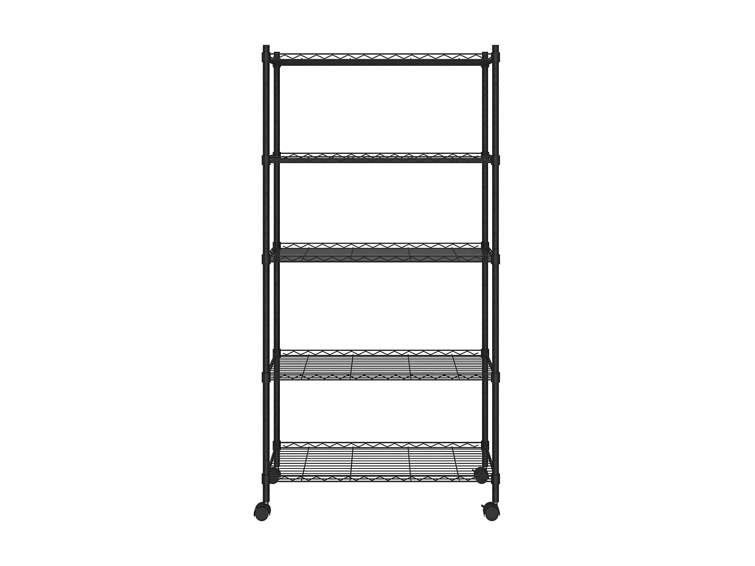 Opbergrek 5-laags met wielen 250 kg 75x35x155 cm zwart NL528221