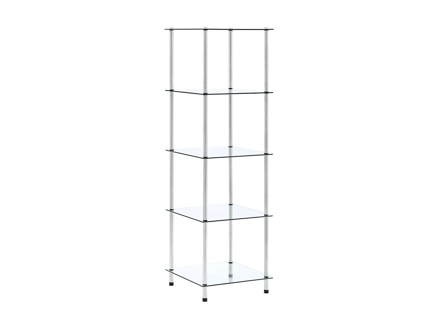 Étagère 5 niveaux Transparent 40x40x130 cm Verre trempé OFR20229 BonneVie Meuble