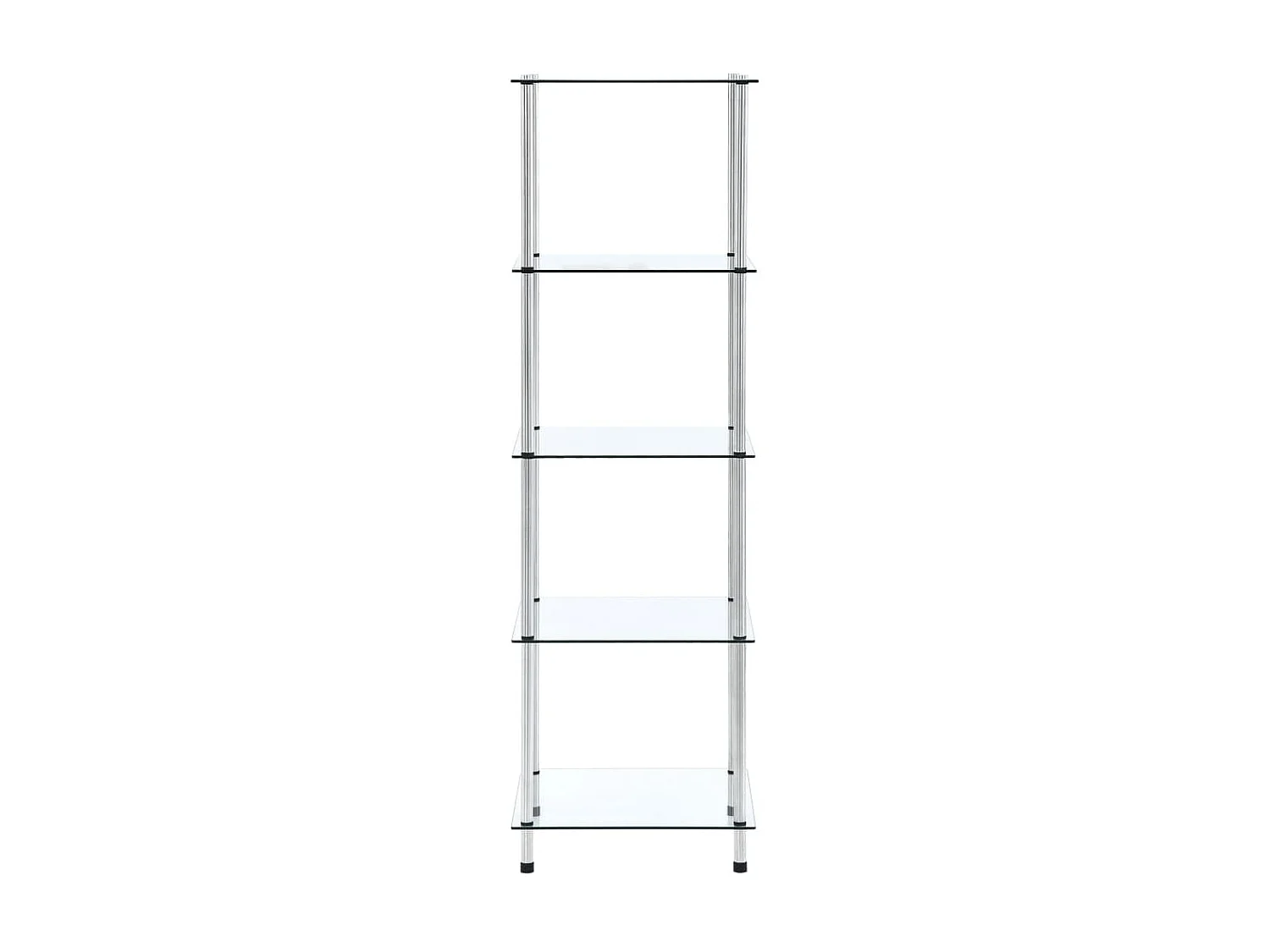 Étagère 5 niveaux Transparent 40x40x130 cm Verre trempé OFR20229 BonneVie Meuble