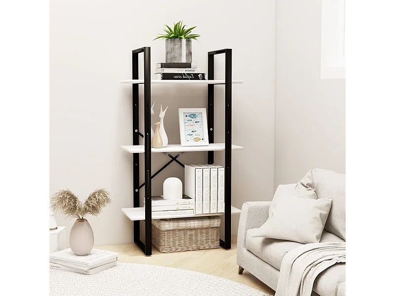 Étagère de rangement Blanc 60x30x105 cm Bois de pin massif OFR26578 BonneVie Meuble