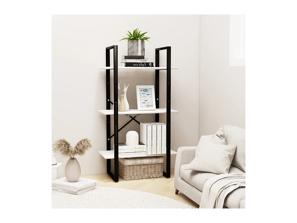 Étagère de rangement Blanc 60x30x105 cm Bois de pin massif OFR26578 BonneVie Meuble