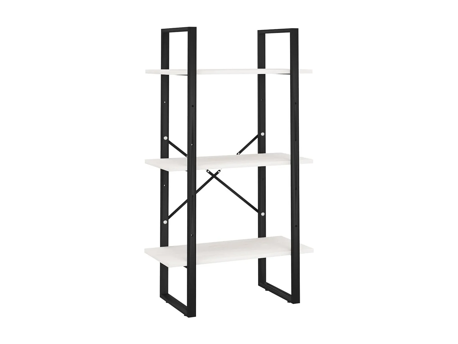 Étagère de rangement Blanc 60x30x105 cm Bois de pin massif OFR26578 BonneVie Meuble