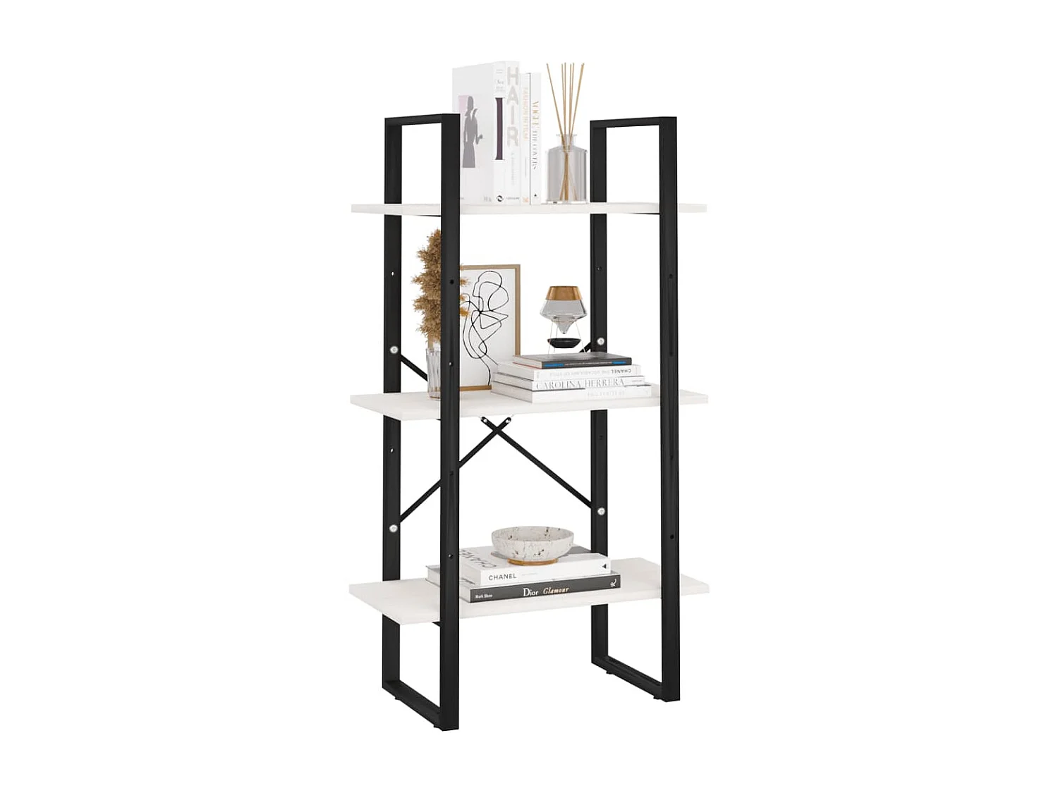 Étagère de rangement Blanc 60x30x105 cm Bois de pin massif OFR26578 BonneVie Meuble