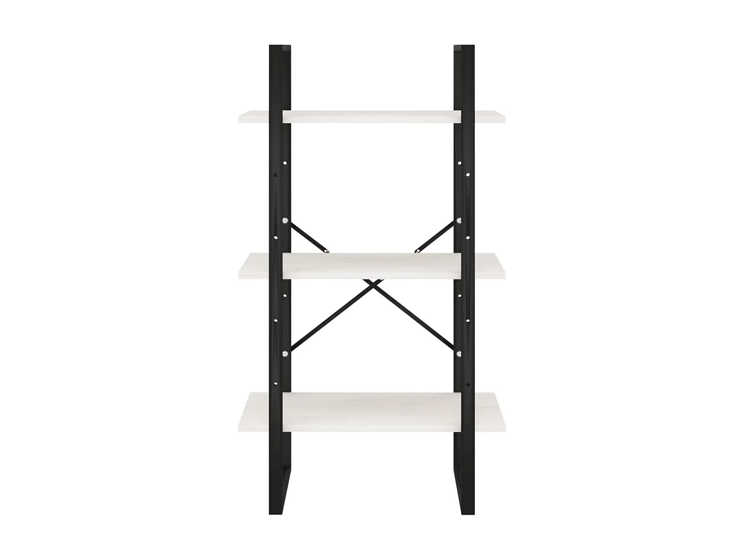 Étagère de rangement Blanc 60x30x105 cm Bois de pin massif OFR26578 BonneVie Meuble