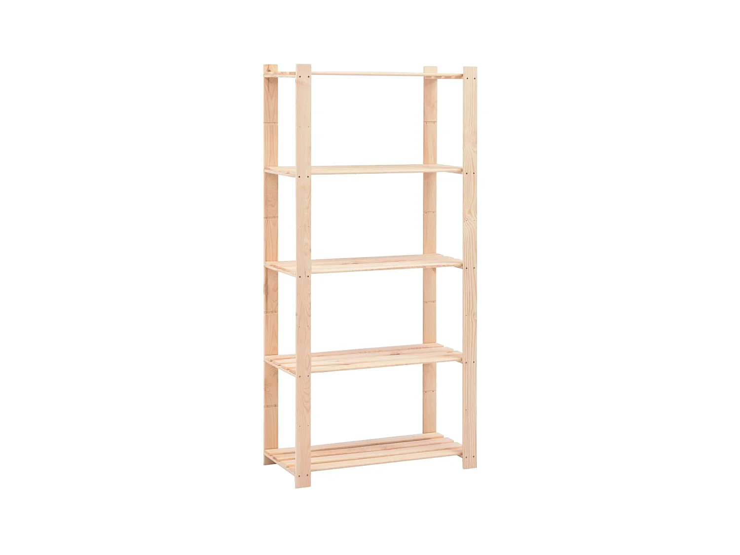 Étagère de stockage 5 niveaux 80x38x170 cm Pin solide 250 kg OFR92730 BonneVie Meuble