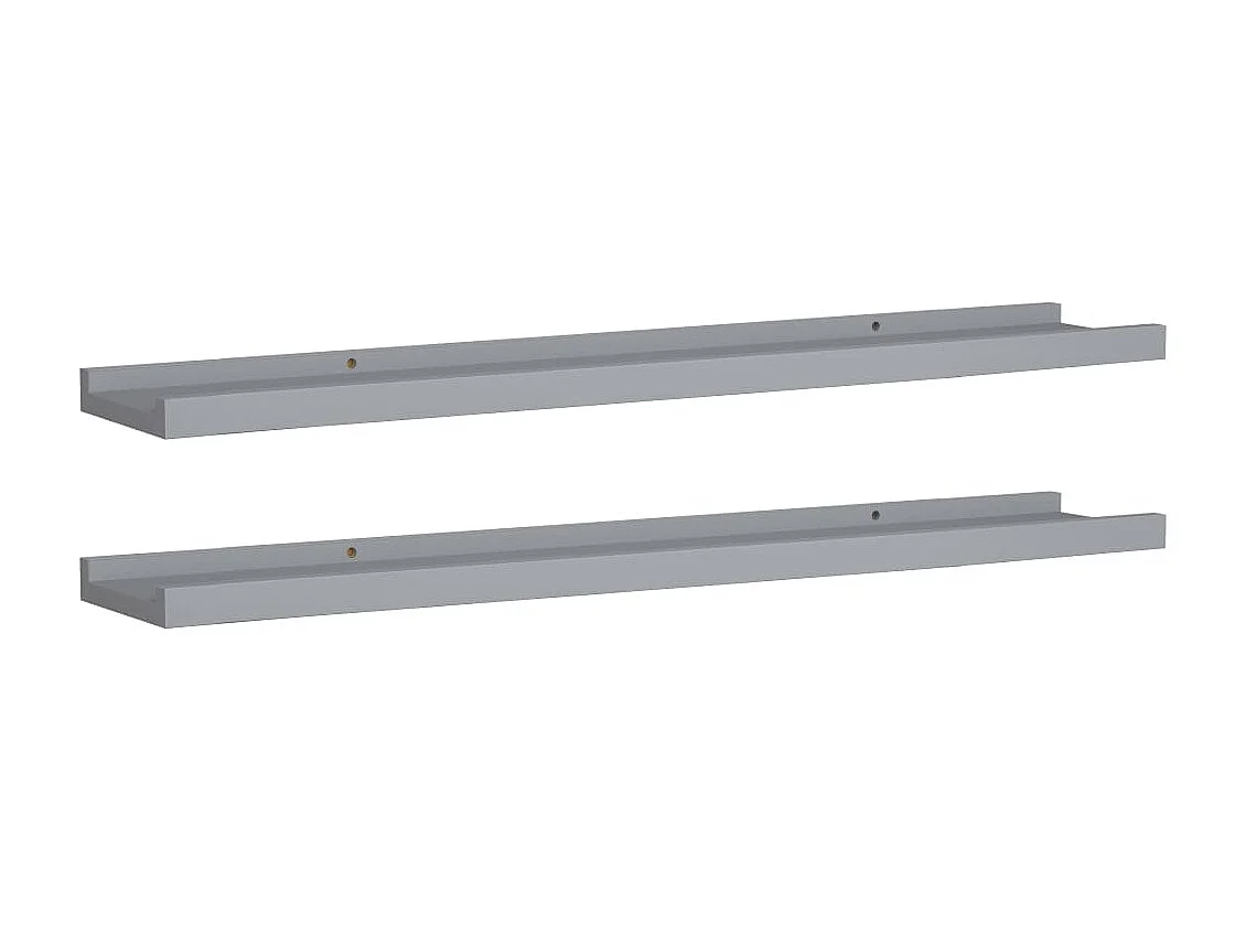 Étagères à rebord pour cadre photo 2 pcs Gris 80x9x3 cm MDF OFR35471 BonneVie Meuble
