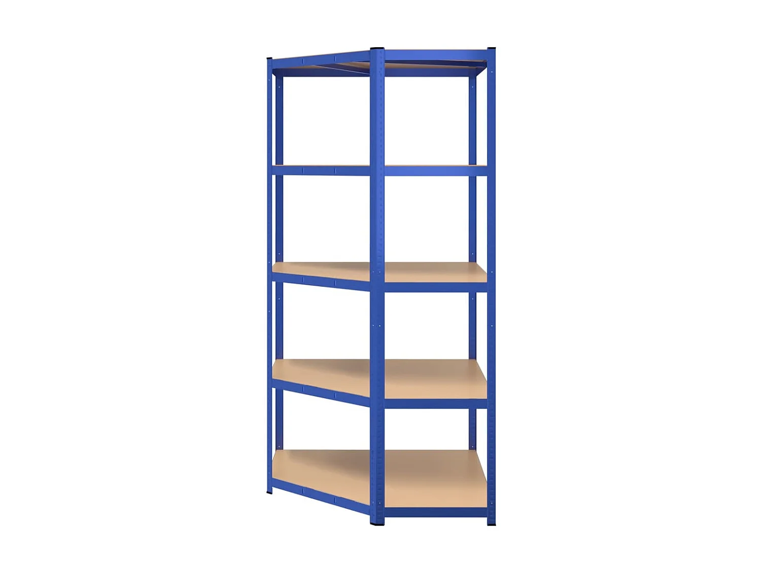 Estantería esquina 5 niveles madera contrachapada y acero azul ES405125
