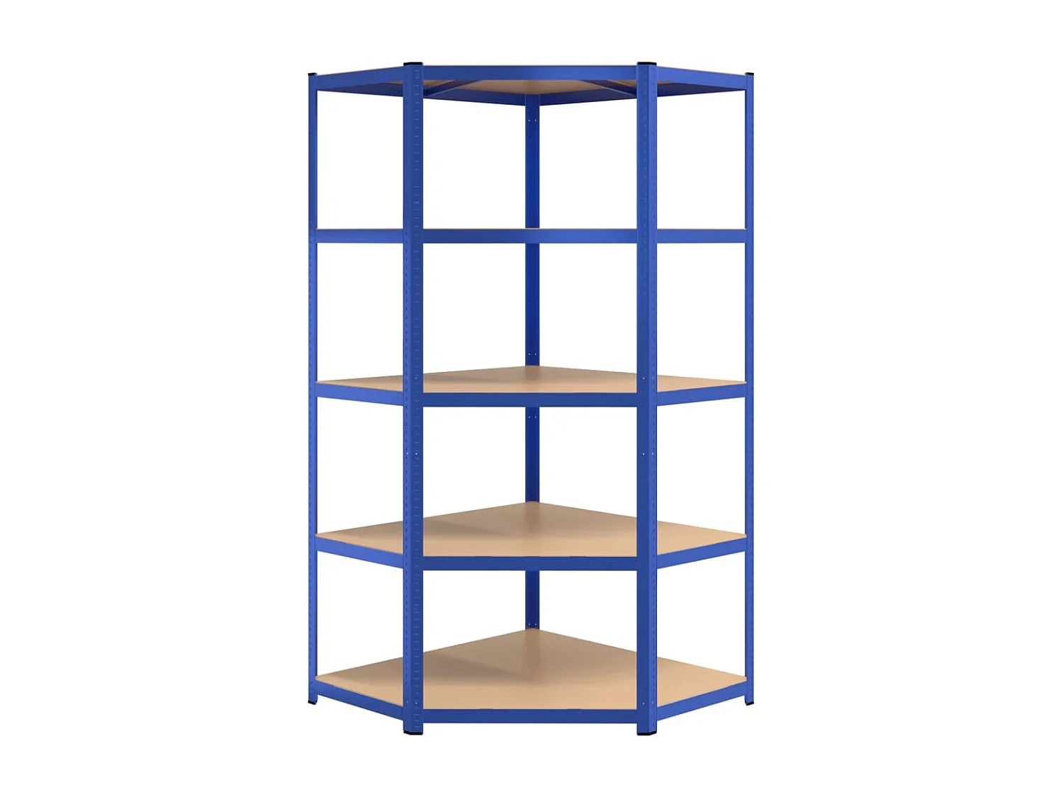 Étagère d'angle à 5 niveaux Bleu Acier et bois d'ingénierie OFR24208 BonneVie Meuble