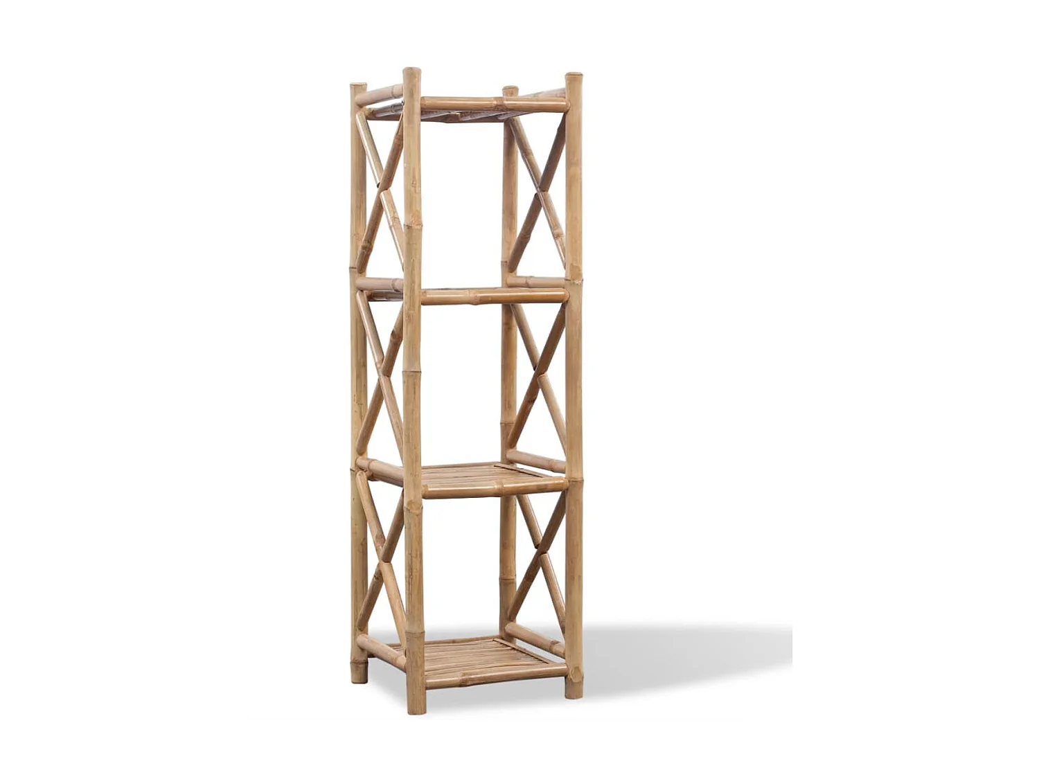 Estante de bambu quadrado com 4 níveis PT714658