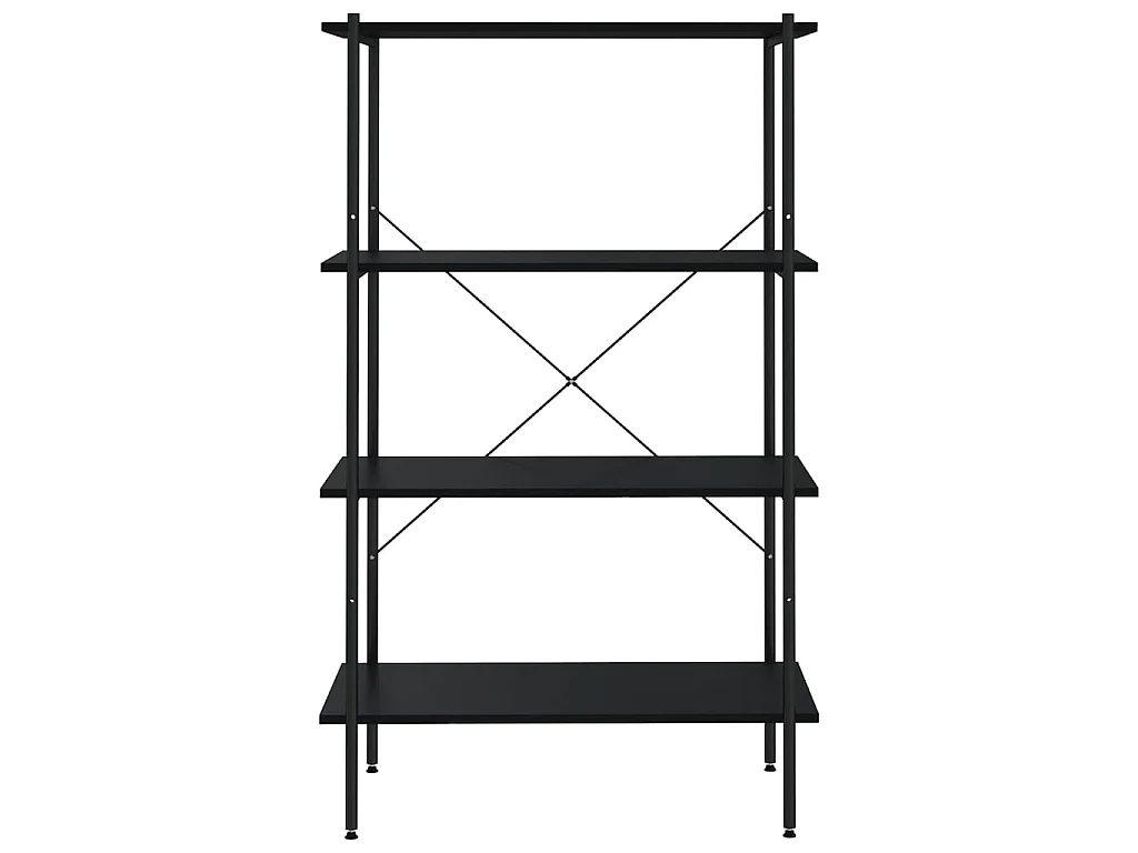 Étagère à 4 niveaux Noir 80x40x130 cm OFR90352 BonneVie Meuble