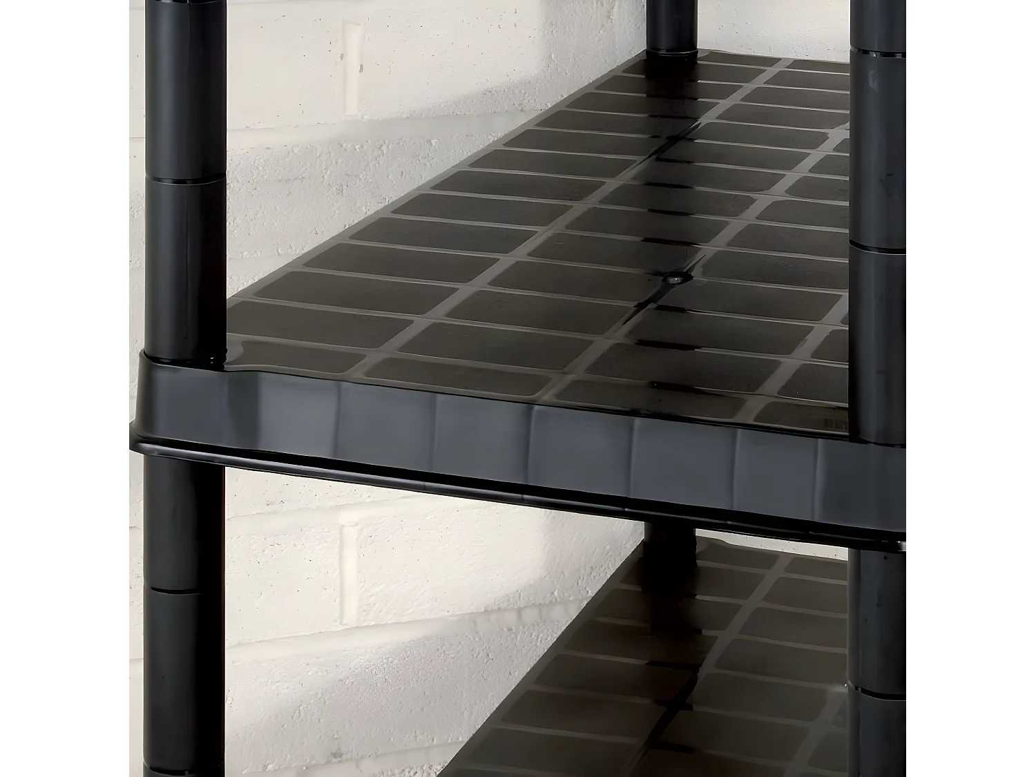 Estanterías de almacenaje 5 niveles plástico negro 340x40x185cm ES817157