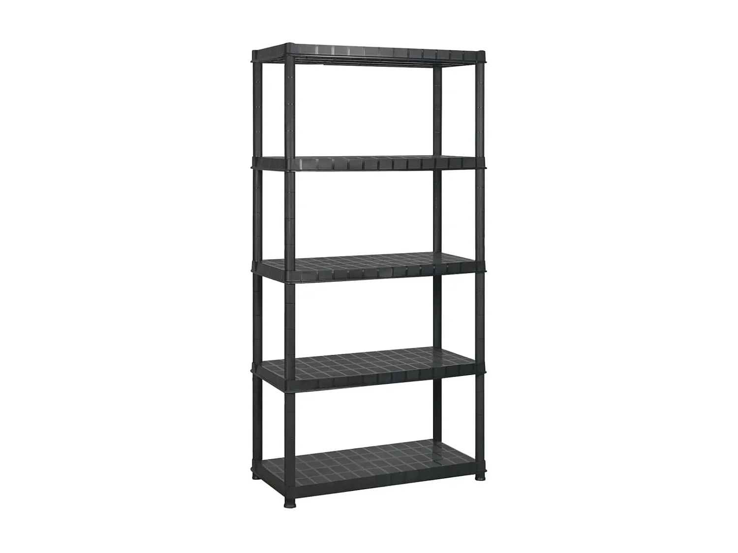 Etagère de rangement à 5 niveaux, Étagère Charge Noir 340x40x185 cm Plastique ASW99702 BonneVie Meuble