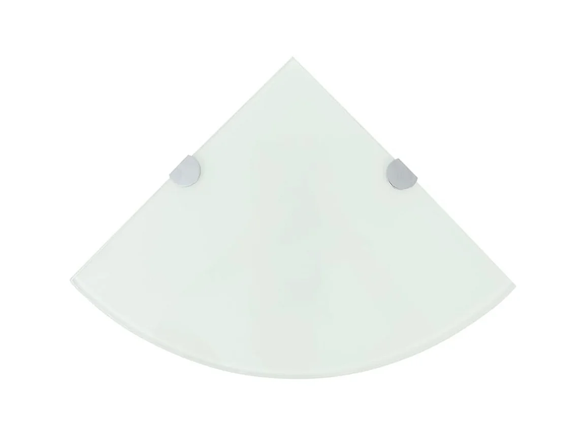 Étagère de coin avec supports chromés Verre Blanc 25 x 25 cm OFR31460 BonneVie Meuble