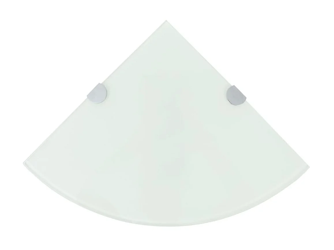 Hoekschap met chromen dragers 25x25 cm glas wit NL267600